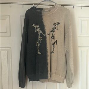 Skeleton Graphic Split Sweater